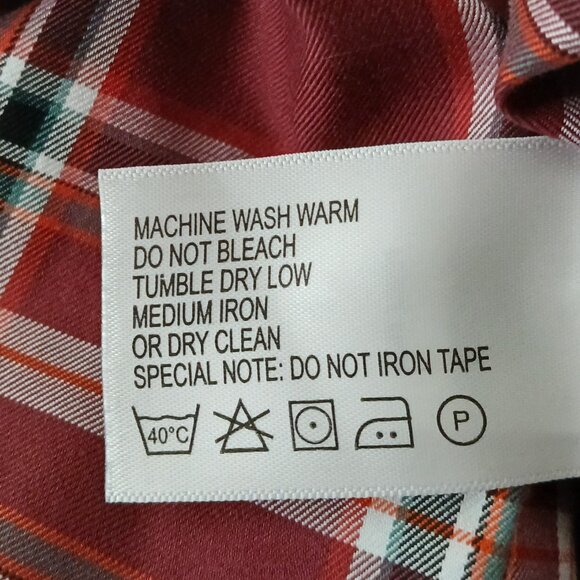 Orvis Top Size 14 Burgundy Plaid Cotton Button Front Shirt - Picture 9 of 9